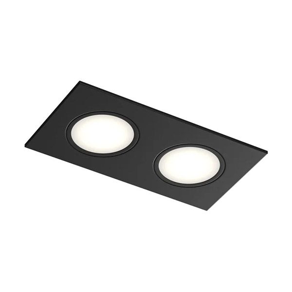 Встраиваемый светильник без лампы DENKIRS PORT DK3112-BK 2xGU5.3 черный прямоугольный IP65