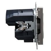 Штепсельная розетка встраиваемая IEK BRITE 16А BR-R14-16-U22-018-K46 РЮш11-1-БрС с з/к и шторками с USB A+C 18Вт сталь