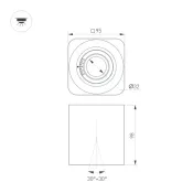 Накладной светильник  10W Белый теплый 055746 SP-ACENTO-S95x95 20-45 deg 3000K прямоугольный белый