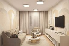 Накладной светильник  50W Белый -MIX DENKIRS CANY DK6516-WH 230V с ПДУ круглый белый