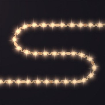 Светодиодная лента змейка Белый теплый 2835 24V  8W/m 60Led/метр 00-349 Стандарт 6мм