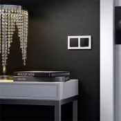 Выключатель встраиваемый двухклавишный проходной  WERKEL W1122008 черный матовый