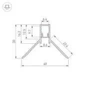 алюминиевый профиль DECORE-S6-INT-COMFORT-2000 ANOD внутренний 043161