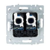 Розетка встраиваемая компьютерная двойная IEK BRITE BR-K20-2-K47 РК11-2-БрА RJ45 кат.6 алюминий