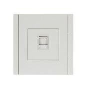 Розетка встраиваемая компьютерная IEK FORTE&PIANO RJ45 кат.5E FP232 белый FP-K10-1-K01