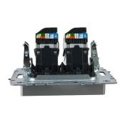 Розетка встраиваемая компьютерная двойная IEK BRITE BR-K20-1-K47 РК10-2-БрА RJ45 кат.5E алюминий