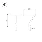 светильник 50W Белый теплый 051858 ALT-DEKKEL-50W (BK, 145x40 deg, 230V) IP65 на опору черный