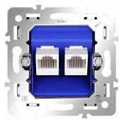 Механизм розетки компьютерной двойной RJ45+RJ45 кат.6 S70