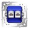 Механизм розетки компьютерной двойной RJ45+RJ45 кат.6 S70