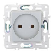 Штепсельная розетка встраиваемая IEK SKANDY 10А SK-R10-10-K23 SK-R02S без з/к без шторок серебряный