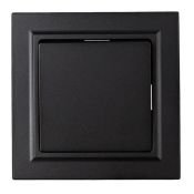 Выключатель встраиваемый одноклавишный IEK BRITE BR-V10-0-10-K02-F ВСР10-1-0-БрЧ в сборе черный