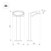 светильник  6W Белый теплый 029984 LGD-EYE-BOLL-H900 230V IP54 фигурный накладной серый