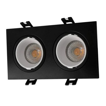 Встраиваемый светильник без лампы DENKIRS RODVIG DK3072-BK+WH 2xGU10/GU5.3 черный/белый прямоугольный