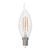 светодиодная лампа свеча на ветру Белый дневной  5W UL-00008335 LED-CW35-5W/4000K/E14/CL/SLF Volpe Optima