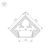алюминиевый профиль KLUS PDS45-KUB-2000 ANOD 021646