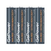 Батарейка  1,5V R-03 AAA BL4 GoPower Extra Heavy Duty блок 4шт. (солевая)