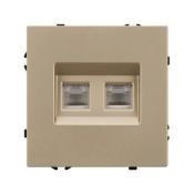 Розетка встраиваемая компьютерная двойная RJ45 кат.6 Arlight 054314 SCT-NOBE-MPC2-SFPL-GD золото