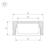 алюминиевый профиль LINE-1708-2000 WHITE 044234