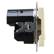 Штепсельная розетка встраиваемая IEK BRITE 16А BR-R14-16-U21-D31-K10 РЮш10-2-БрКр с з/к и шторками с USB A+A 3,1А бежевый
