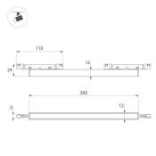 Магнитный трековый светильник 10W Белый теплый MAG-MICROCOSM-FLAT-L300 100deg 24V черный 051773