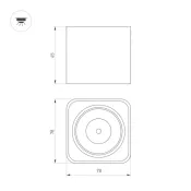 Накладной светильник  10W Белый дневной 046631 SP-DICE-S78x78 24deg 230V IP54 квадратный черный