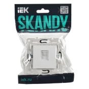 Розетка встраиваемая компьютерная IEK SKANDY SK-K10-2-K01 SK-K02W RJ45 кат.6 арктический белый