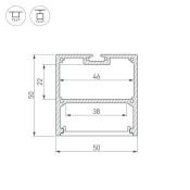 алюминиевый профиль S-LUX с экраном SL-LINE-5050-2500 BLACK+OPAL 027990