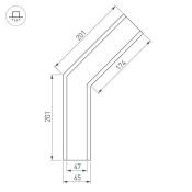 Угол для профиля SL-LINIA65-F 135гр. 030123