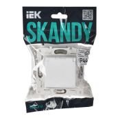 Штепсельная розетка встраиваемая IEK SKANDY 16А SK-R16-16-44-K01 SK-R11W с з/к без з/ш и крышкой арктический белый IP44