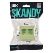 Розетка встраиваемая компьютерная двойная IEK SKANDY SK-K20-2-K06 SK-K04G RJ45 кат.6 мятный