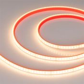 Светодиодная лента  Белый теплый DOT 24V 12W/m  160Led/метр герм (силиконовая экструзия) 051595 DOT-PFS-X160-10mm 2700K IP68