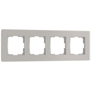 Рамка стеклянная 4 поста WERKEL Senso W0043117 дымчатый