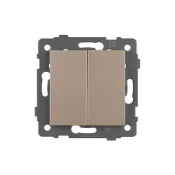 Выключатель встраиваемый двухклавишный непроходной Arlight 049890 SWT-MK02-PL-GD-V светлое золото
