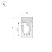 Архитектурный силиконовый профиль WPH-FLEX-1018-SIDE-S10-20m WHITE 041089
