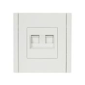 Розетка встраиваемая компьютерная IEK FORTE&PIANO двойная RJ45 кат.6 FP234 белый FP-K20-2-K01