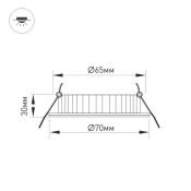 Круглый светильник   4.5W Белый дневной 020770 LTM-R70WH-Frost 110deg 220V IP20 встраиваемый белый