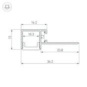 алюминиевый профиль FANTOM-W12-EDGE-2000 ANOD 040329