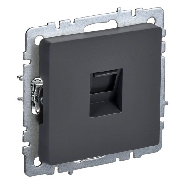 Розетка встраиваемая компьютерная IEK BRITE BR-K10-2-K53 РК11-БрГ RJ45 кат.6 графит