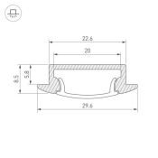 комплект профиля с экраном ALU-WIDE-F-H8-2000 встраиваемый ANOD+FROST  014860