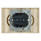 Штепсельная розетка встраиваемая двойная IEK BRITE 16А BR-R21-16-K10-F РС12-3-БрКр с з/к без з/ш в сборе бежевый