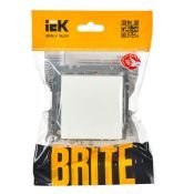 Выключатель встраиваемый одноклавишный проходной IEK BRITE BR-V12-0-10-K01 ВС10-1-6-БрБ белый