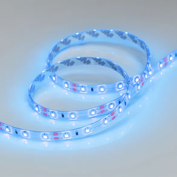 Светодиодная лента Синий 3528 12V  4.8W/m 60Led/метр герм (силикон) 014799(2) RTW-SE-A60-8mmE LUX