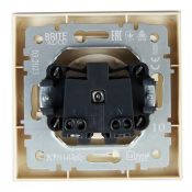 Штепсельная розетка встраиваемая IEK BRITE 10А BR-R10-10-K10-F РСР10-1-0-БрКр без з/к и шторками в сборе бежевый