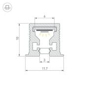 алюминиевый профиль с экраном SL-MINI-3-H10-F12-2000 CHAMPAGNE GOLD 058626
