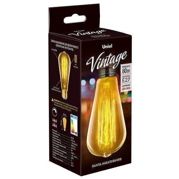 лампа ретро накаливания Vintage форма конус 60W UL-00000482 IL-V-ST64-60/GOLDEN/E27 VW02 диммируемая лампа ретро накаливания Vintage форма конус 60W UL-00000482 IL-V-ST64-60/GOLDEN/E27 VW02 диммируемая