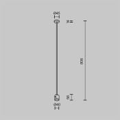 Крепление потолочное Длинное / Long 760мм с прямым коннектором питания Flarity TRA159C-IPCL1-BS латунь