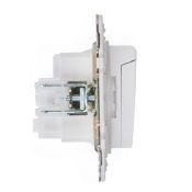 Штепсельная розетка встраиваемая IEK SKANDY 16А SK-R16-16-44-K01 SK-R11W с з/к без з/ш и крышкой арктический белый IP44