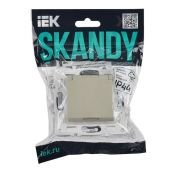 Штепсельная розетка встраиваемая IEK SKANDY 16А SK-R16-16-44-K10 SK-R11B с з/к без з/ш и крышкой бежевый IP44