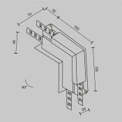Коннектор угловой Exility TRA034CL-42.12W встраиваемый под ГКЛ 12,5мм белый