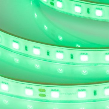 Светодиодная лента Зеленый 5060 24V 14.4W/m  60Led/метр герм (полная силиконовая экструзия) 033789 RTW-PFS-B60  LUX